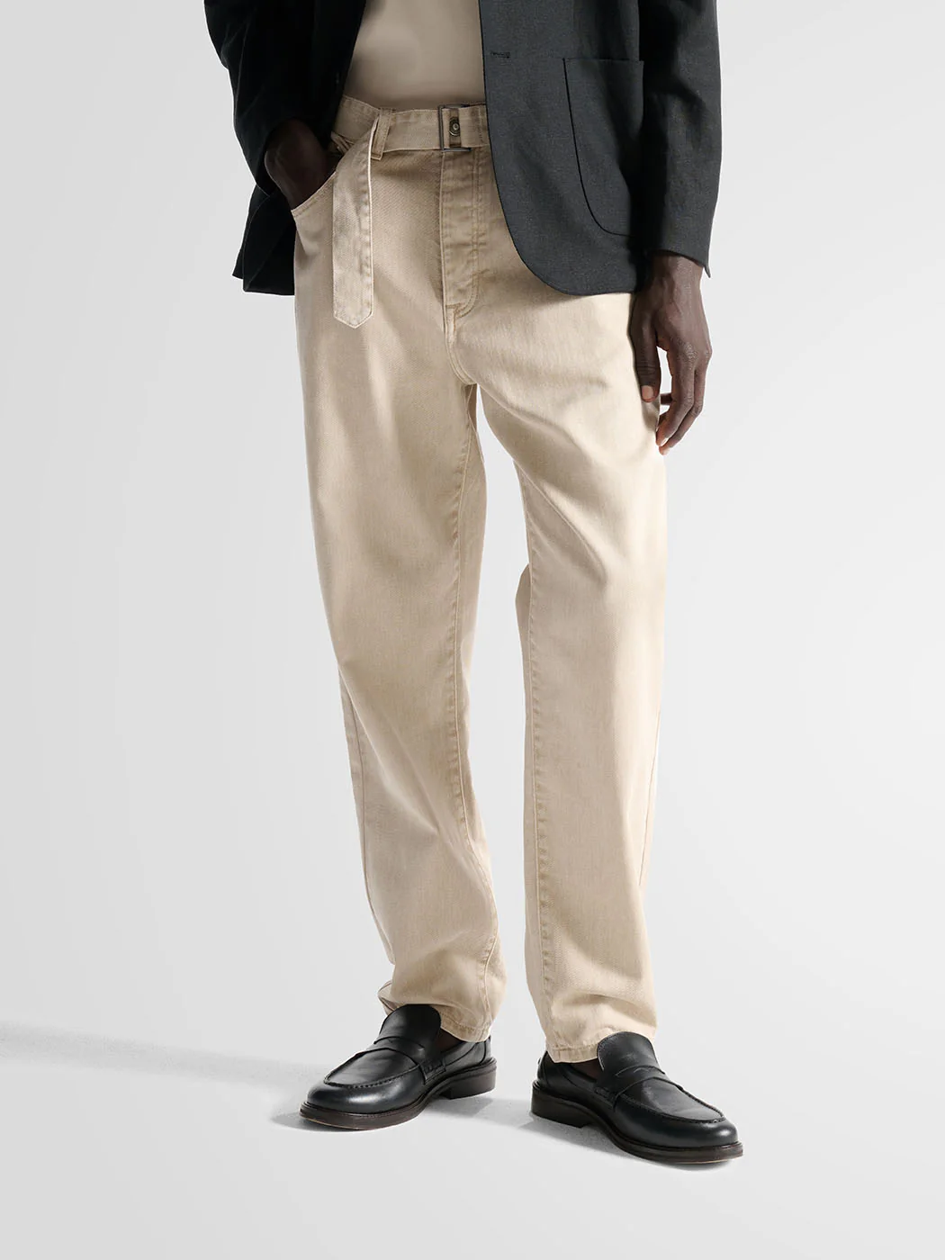 Jean loose ceinturé en twill - L'atelier - Image 2