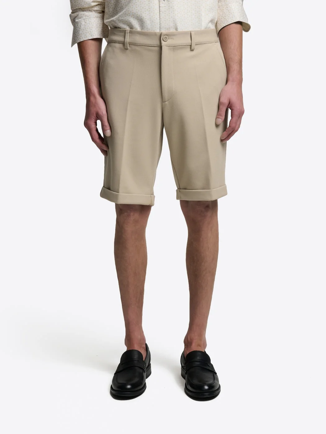 Bermuda slim en maille taille élastique
