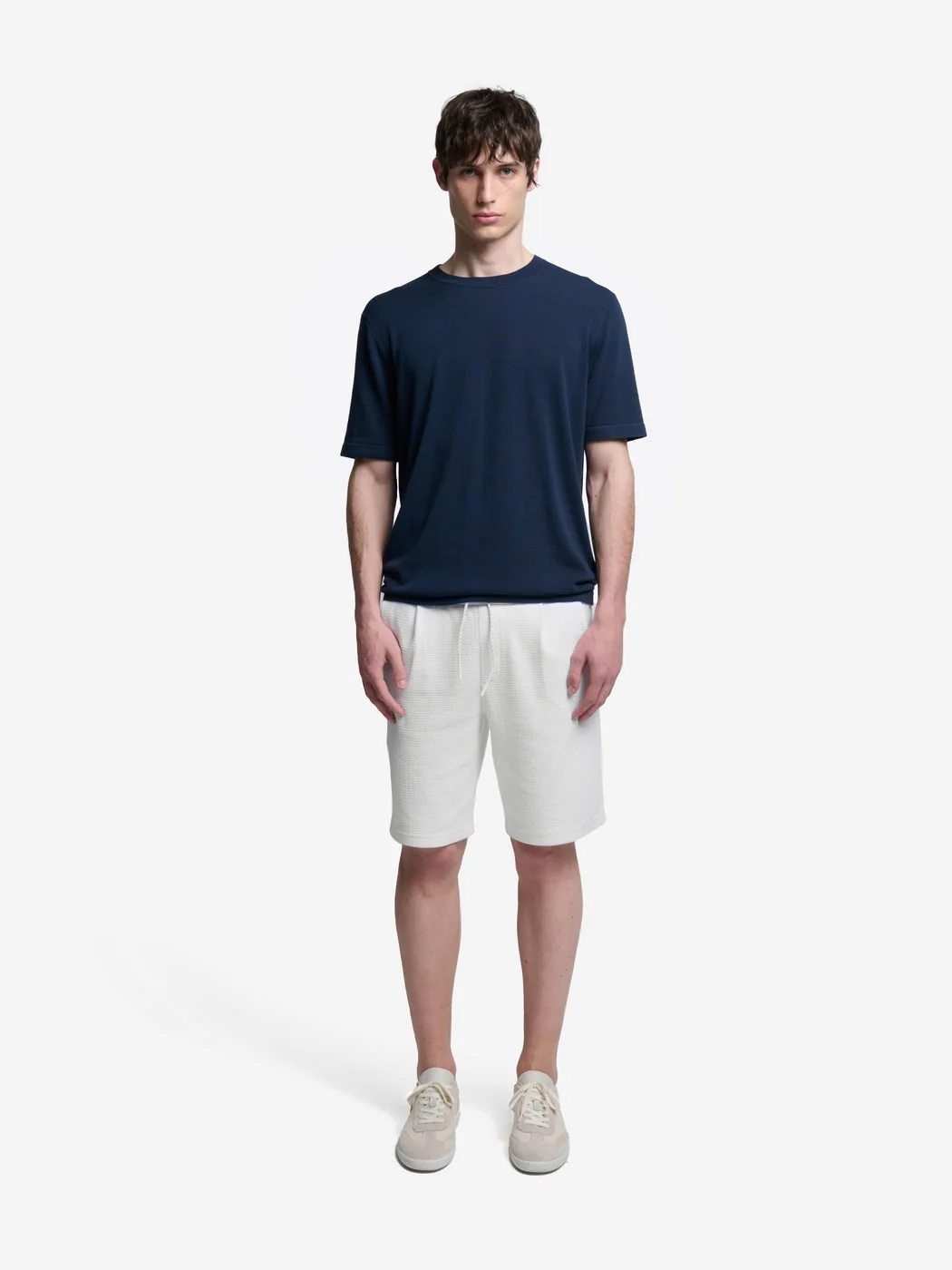 Bermuda regular en coton gauffré