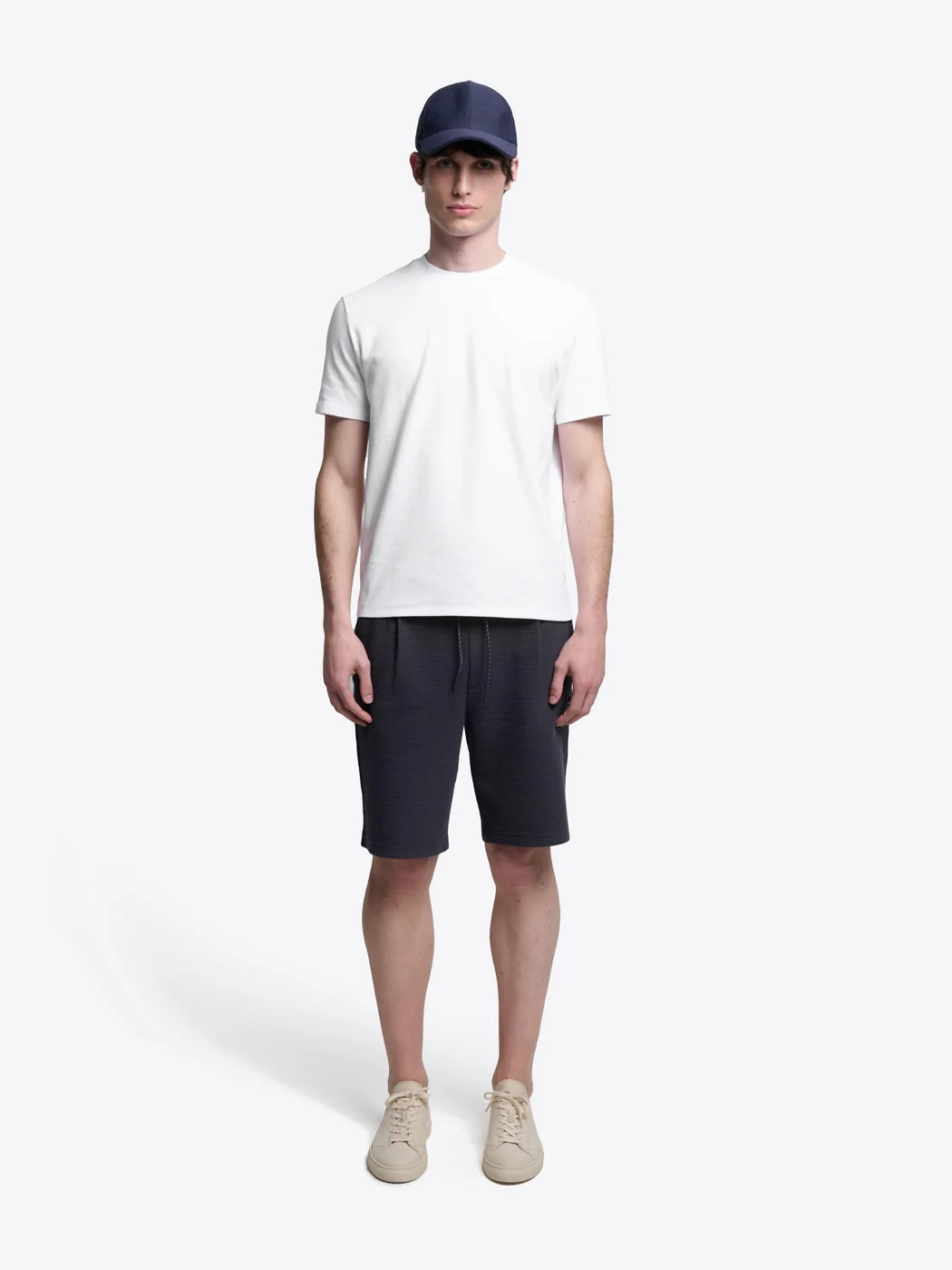 Bermuda regular en coton gauffré