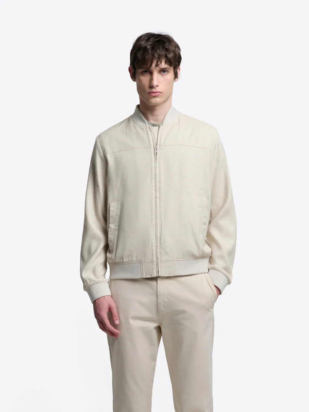 Blouson en coton lin col teddy - Image 7