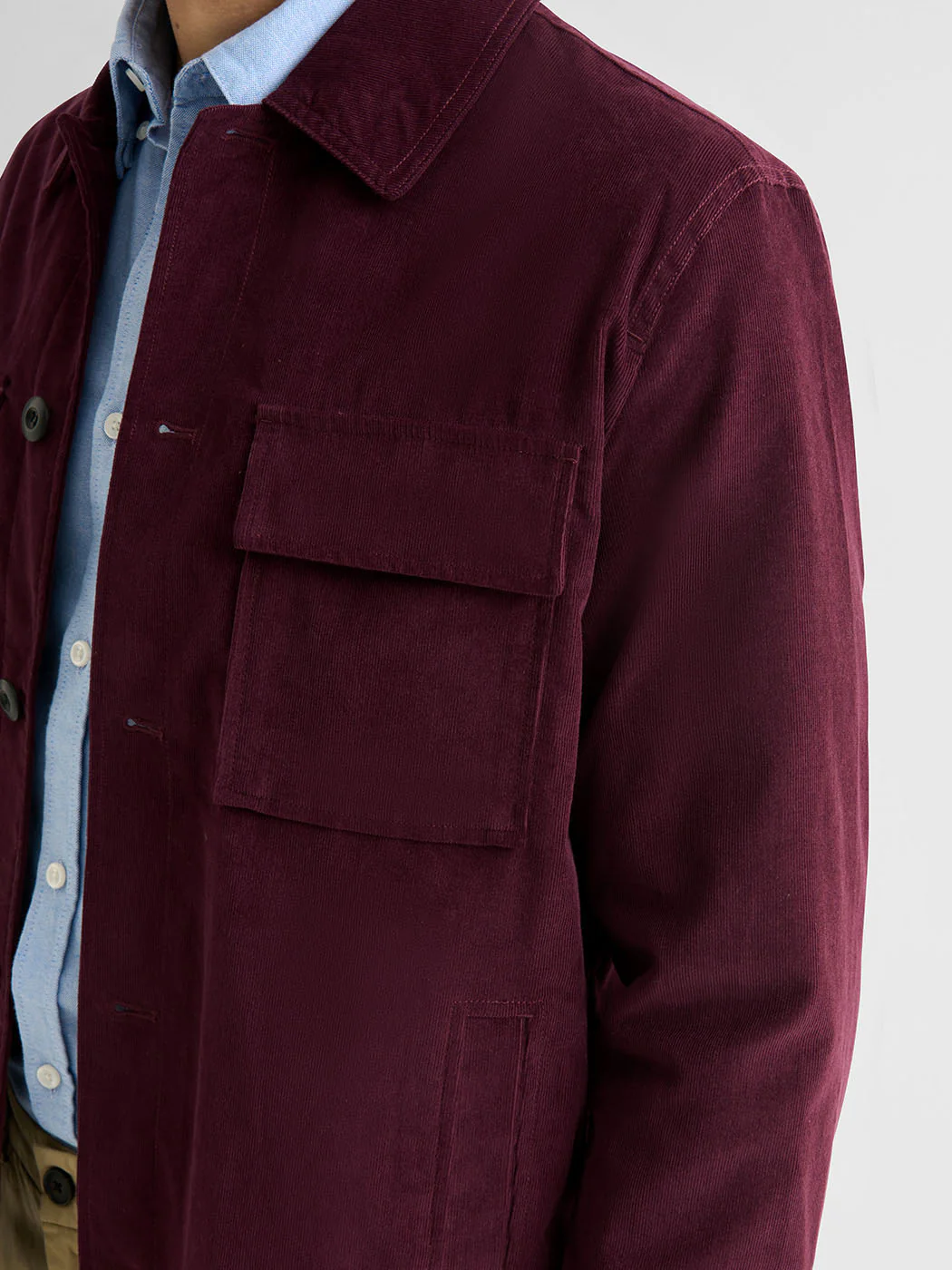 Veste casual en velours col chemise - Image 4