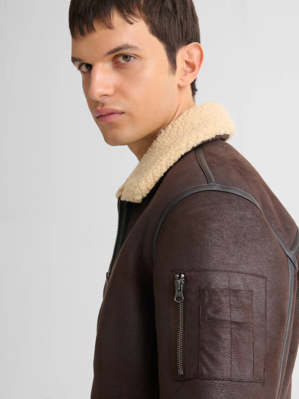 Blouson aviateur col sherpa - Image 5