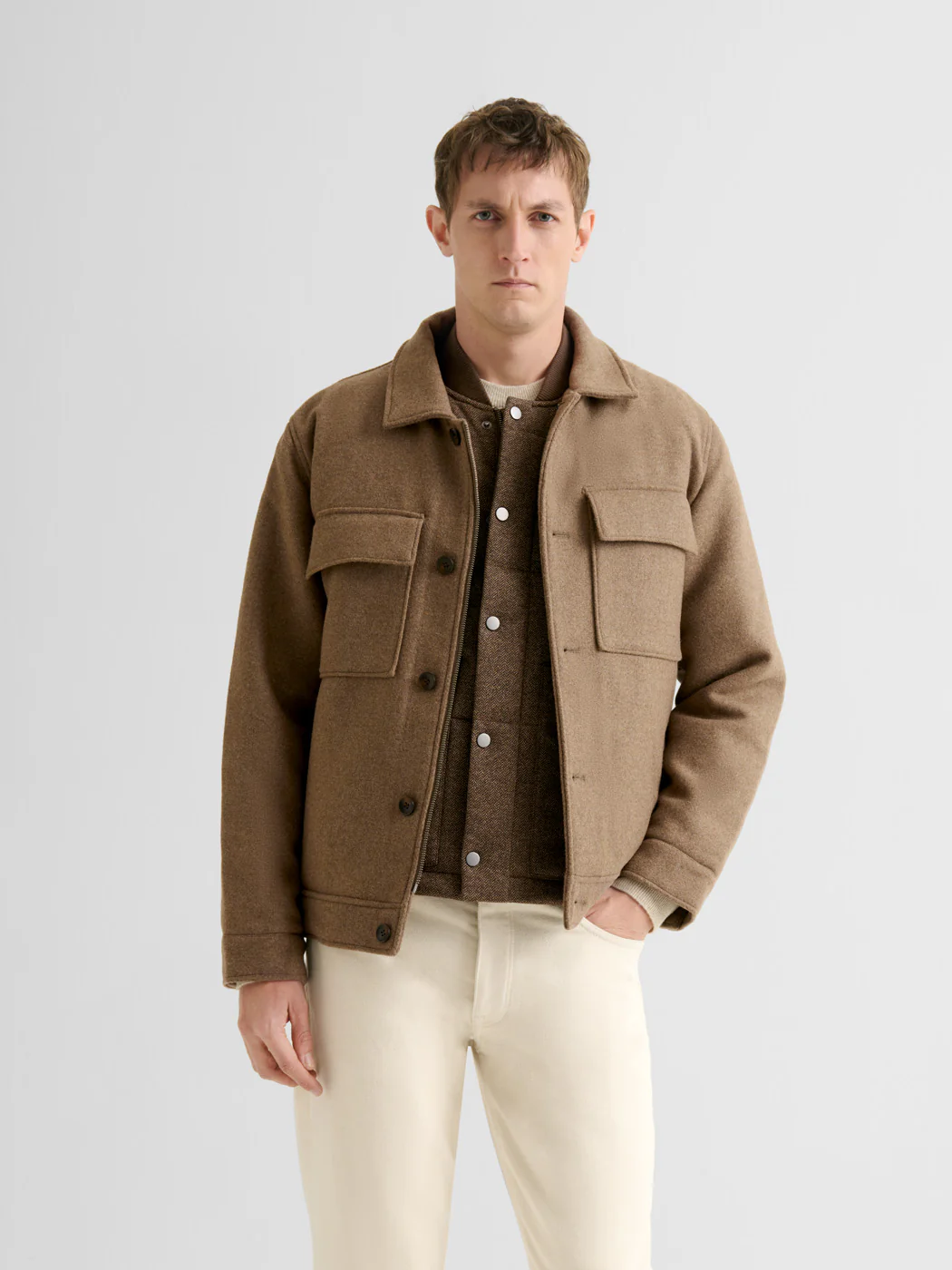 Veste casual doublée col chemise