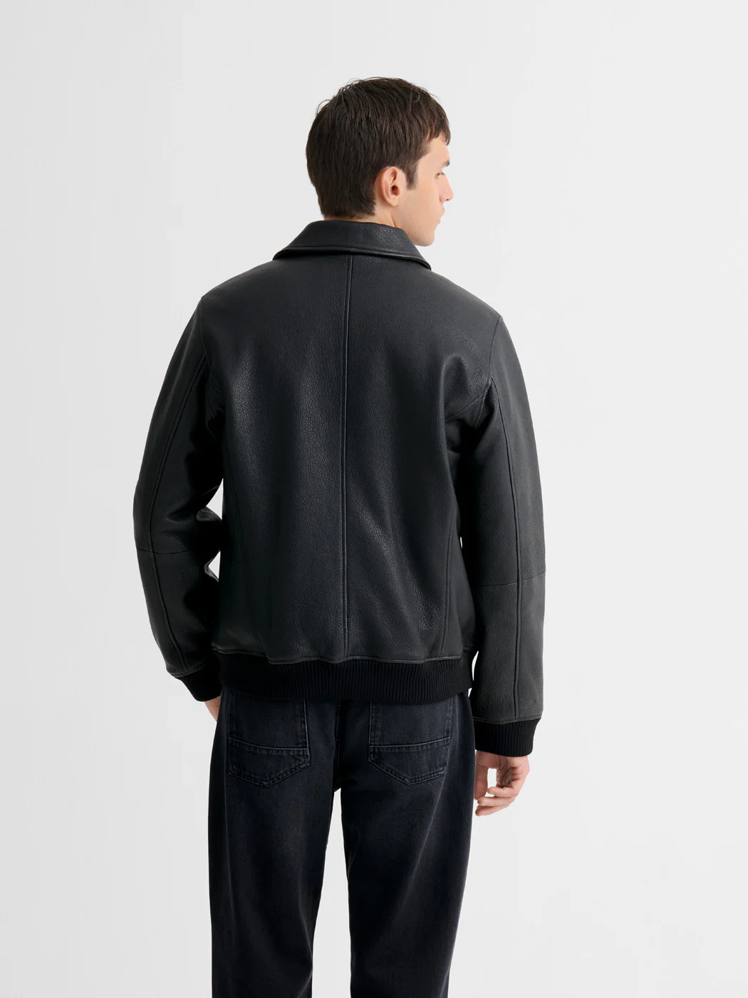 Blouson en cuir col sherpa - Image 2