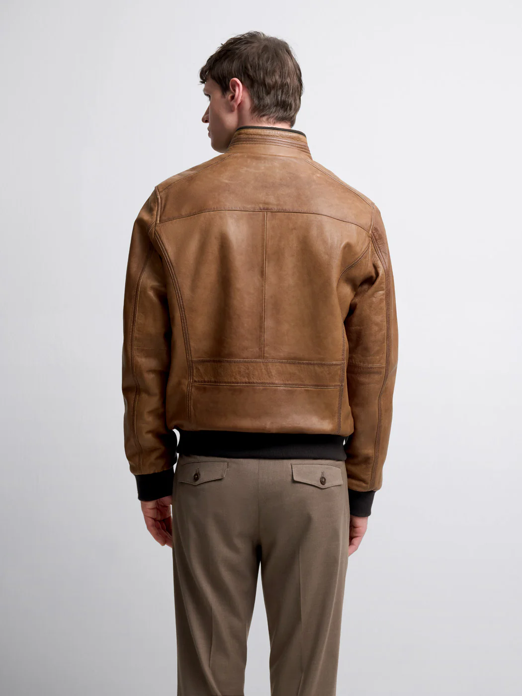 Blouson en cuir col montant - Image 2