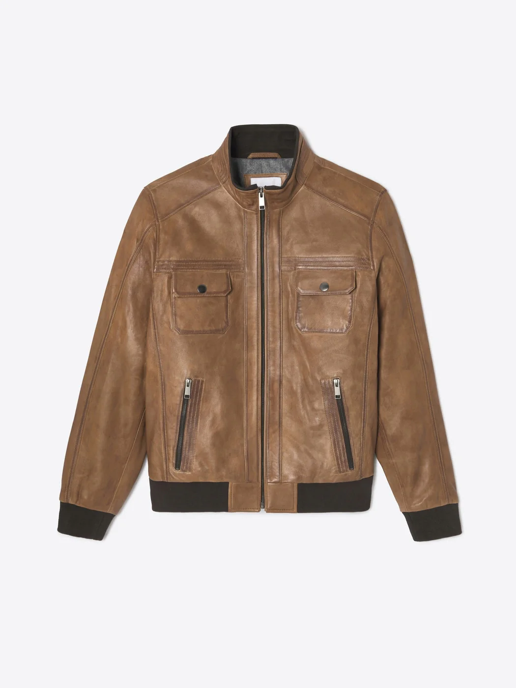 Blouson en cuir col montant - Image 3
