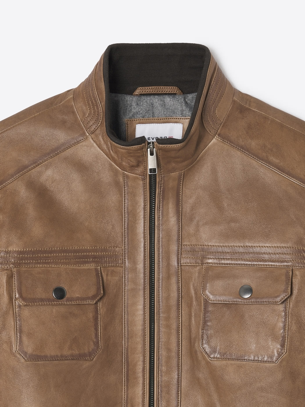 Blouson en cuir col montant - Image 6