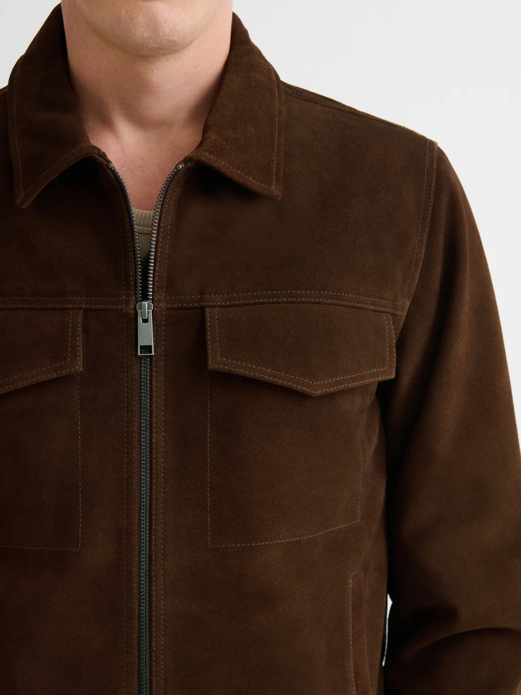 Blouson en cuir col chemise - Image 5