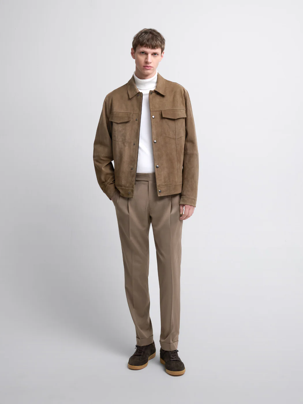 Blouson en cuir col chemise - Image 4