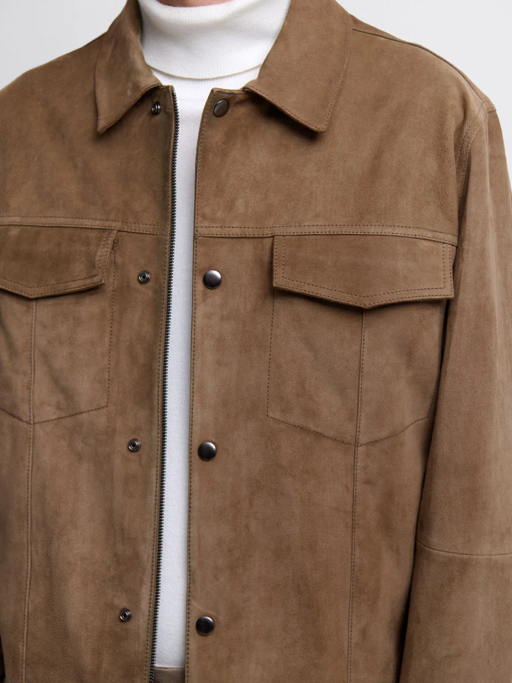 Blouson en cuir col chemise - Image 5