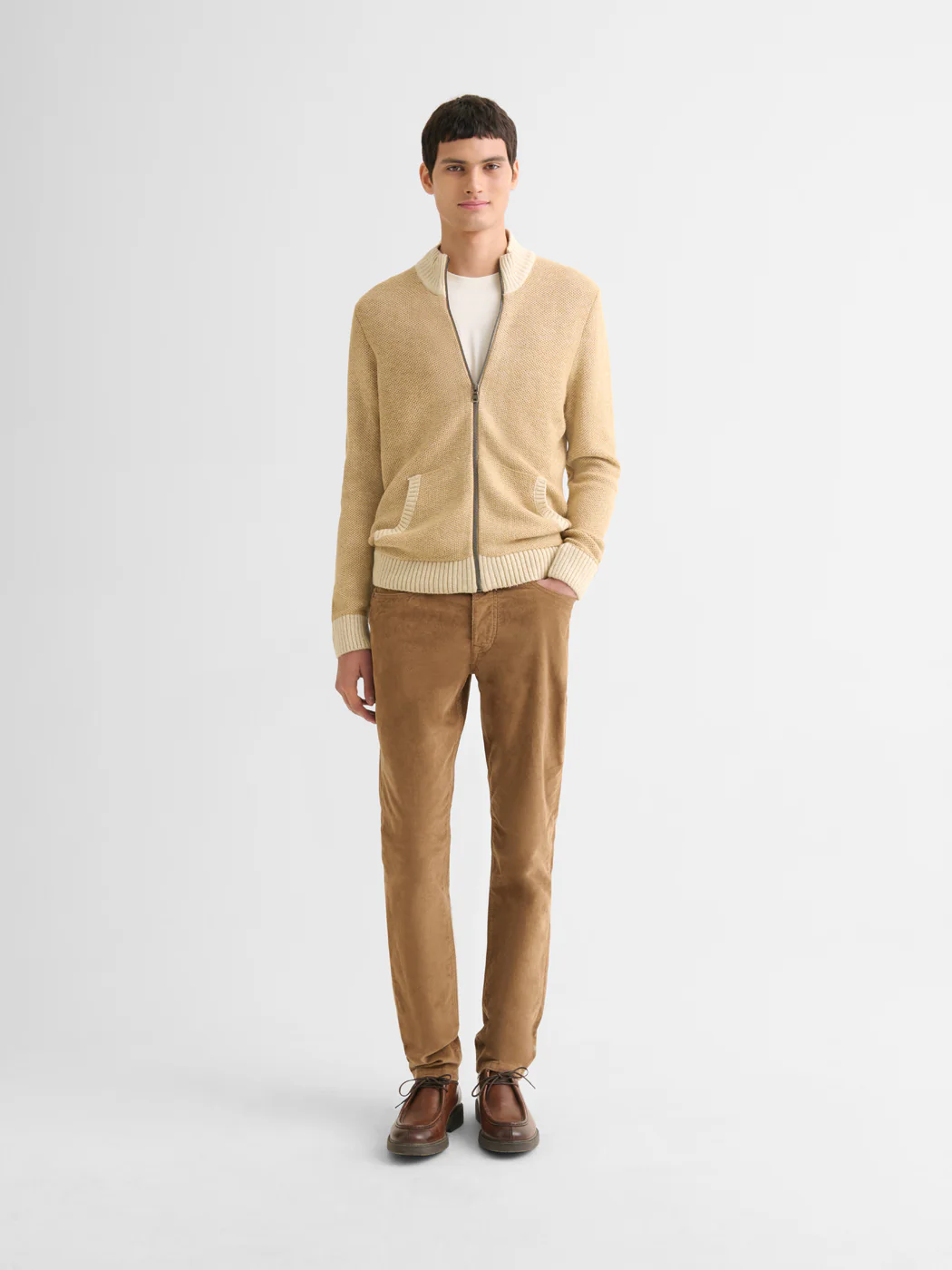 Cardigan col montant bicolore - Image 3