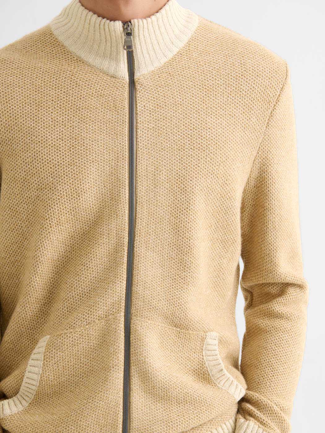 Cardigan col montant bicolore - Image 8
