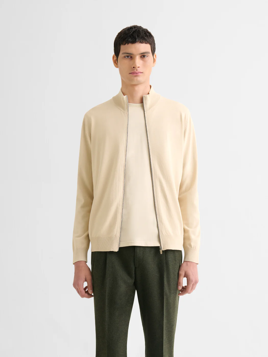 Cardigan zippé en jersey