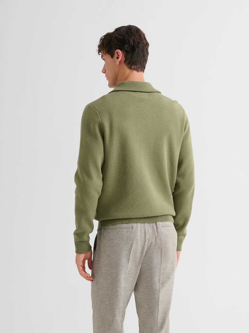 Cardigan col montant zippé en coton - Image 6