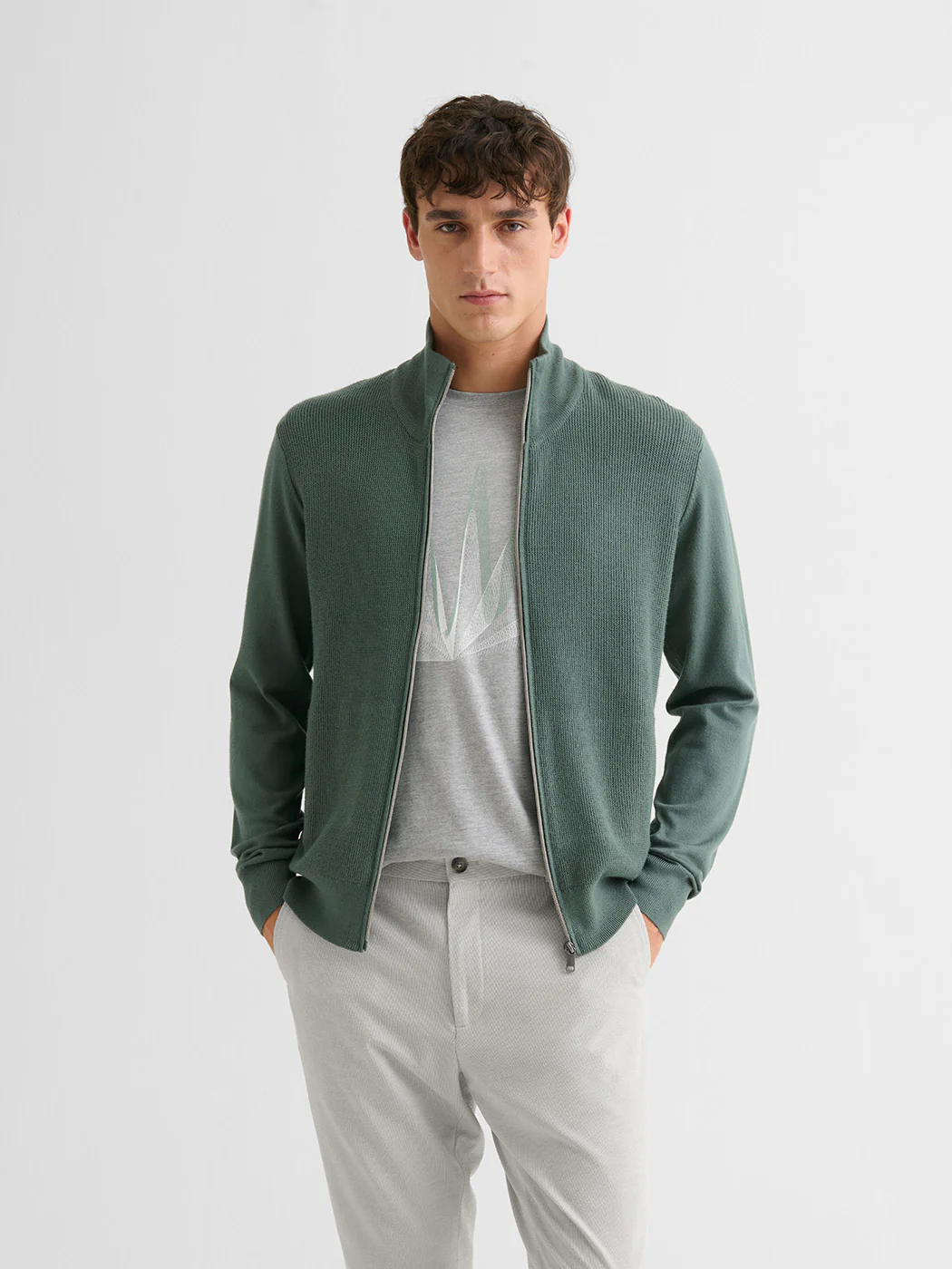 Cardigan zippé tricotage fantaisie - Image 5