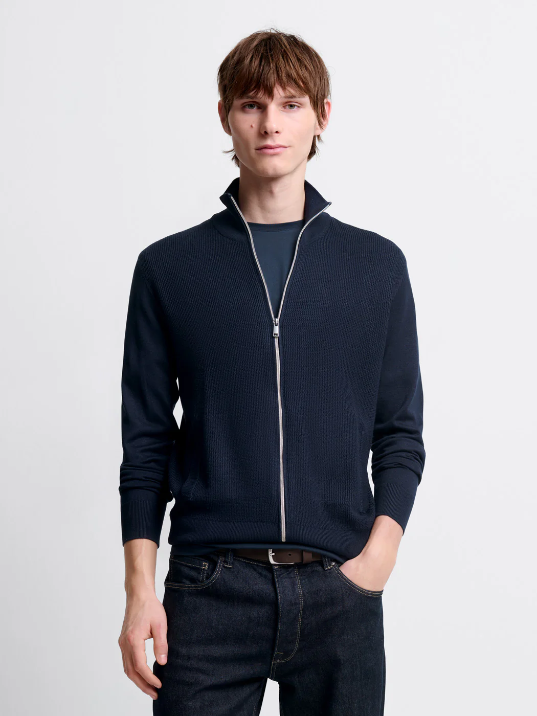 Cardigan zippé tricotage fantaisie - Image 5