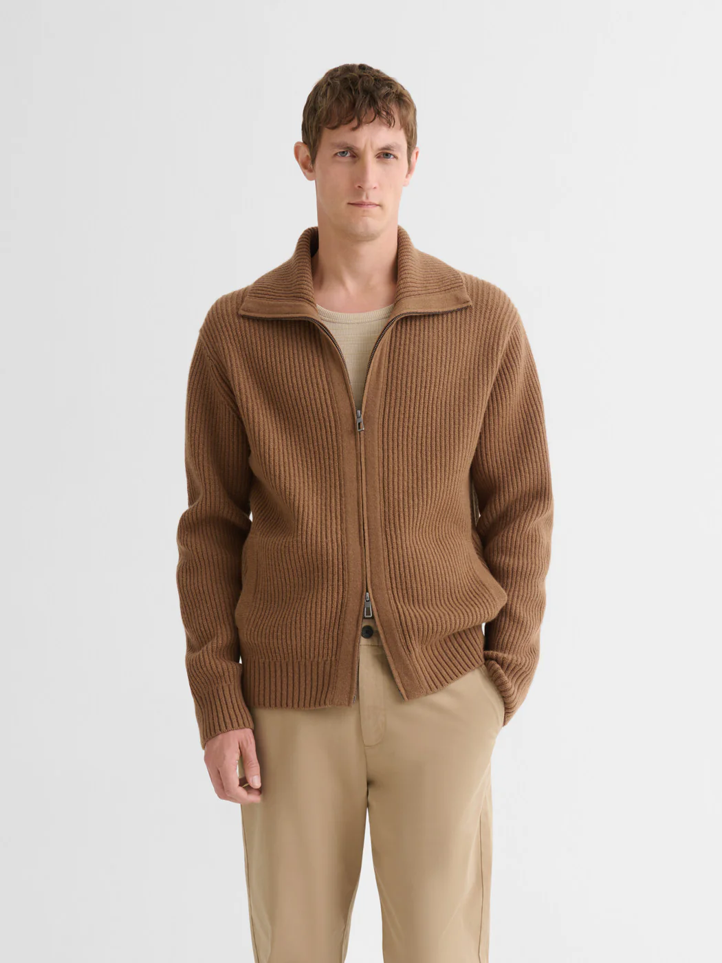 Cardigan zippé en laine certifiée - Image 7