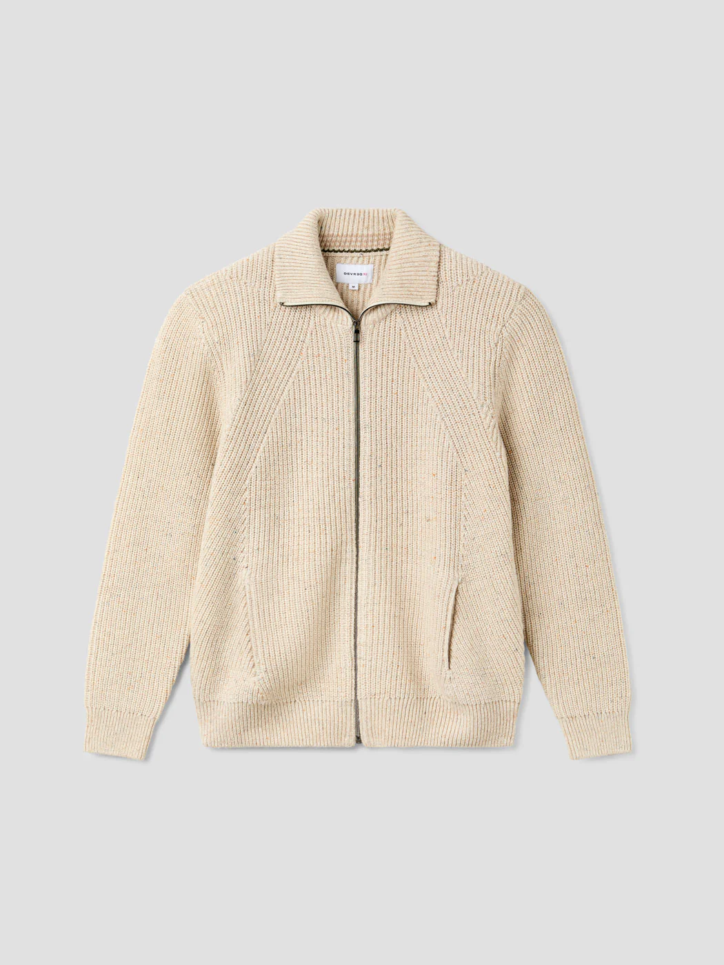 Cardigan zippé col montant maille perlée