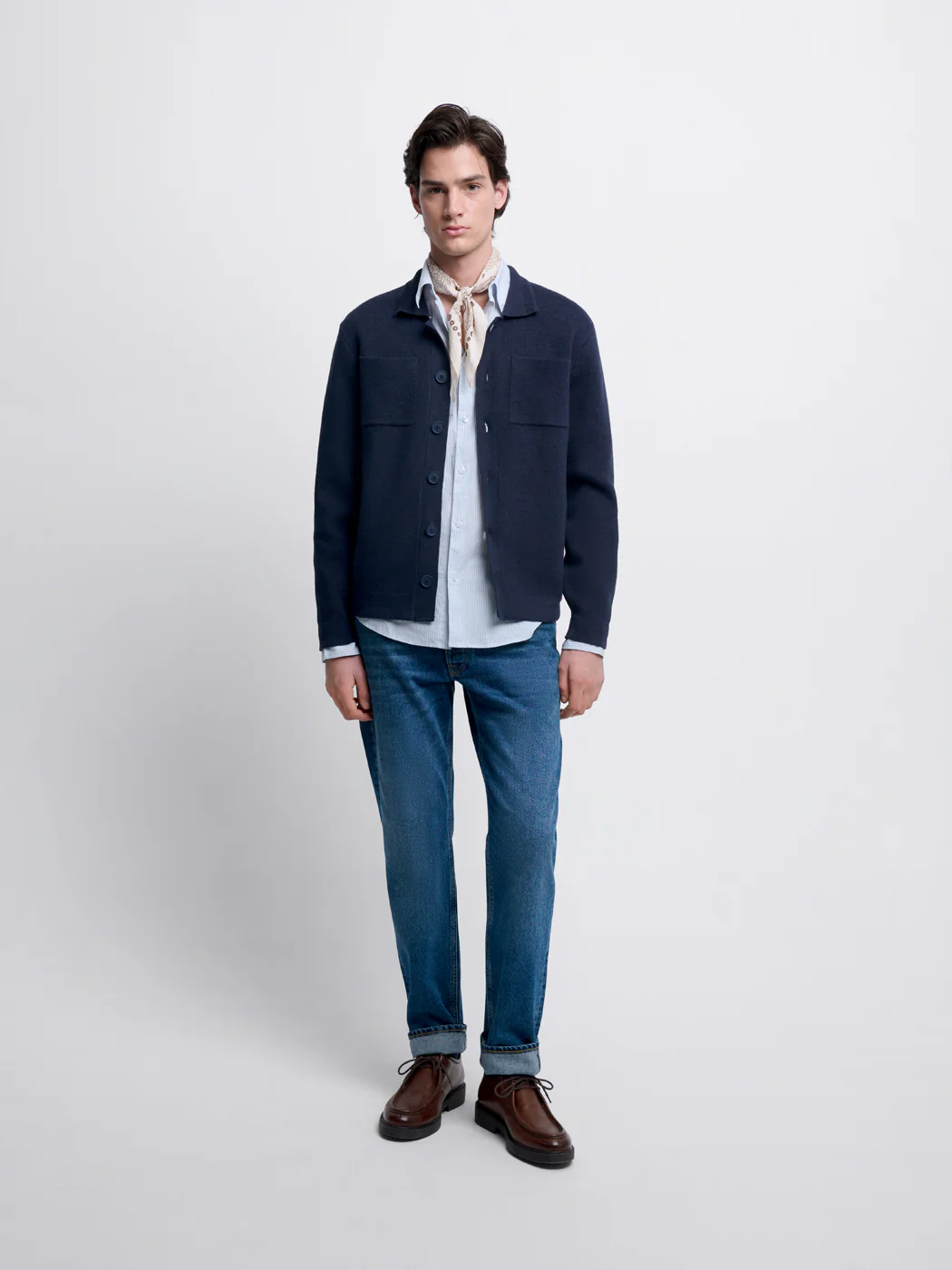 Cardigan col chemise en coton bio - Image 4