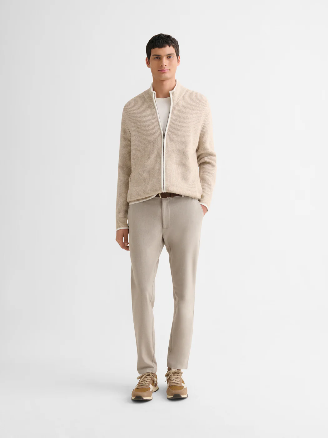 Cardigan zippé bicolore - Image 10