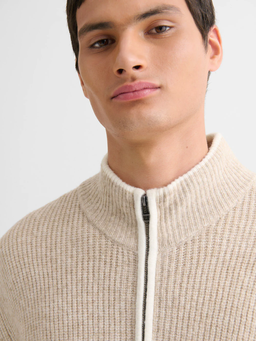 Cardigan zippé bicolore - Image 5