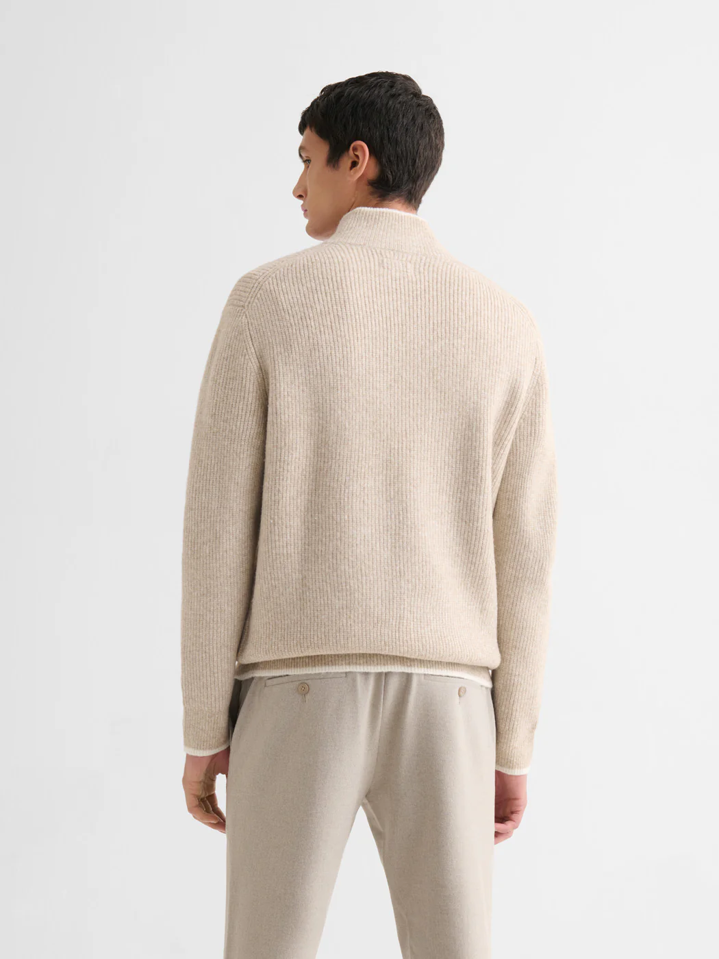 Cardigan zippé bicolore - Image 8