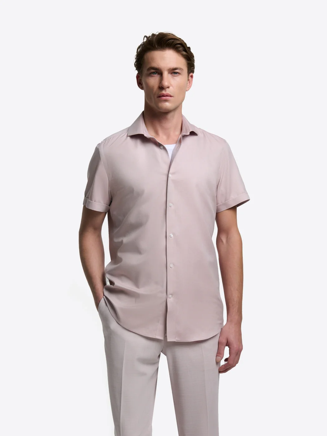Chemise manches courtes double retors