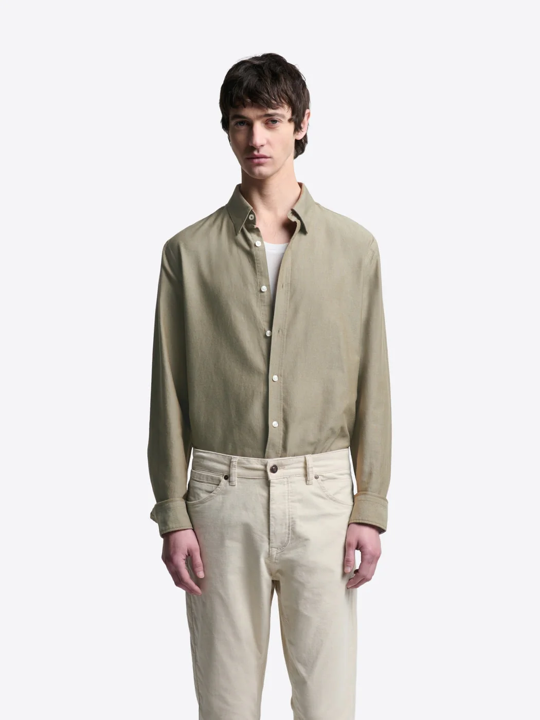 Chemise slim en coton bio unie