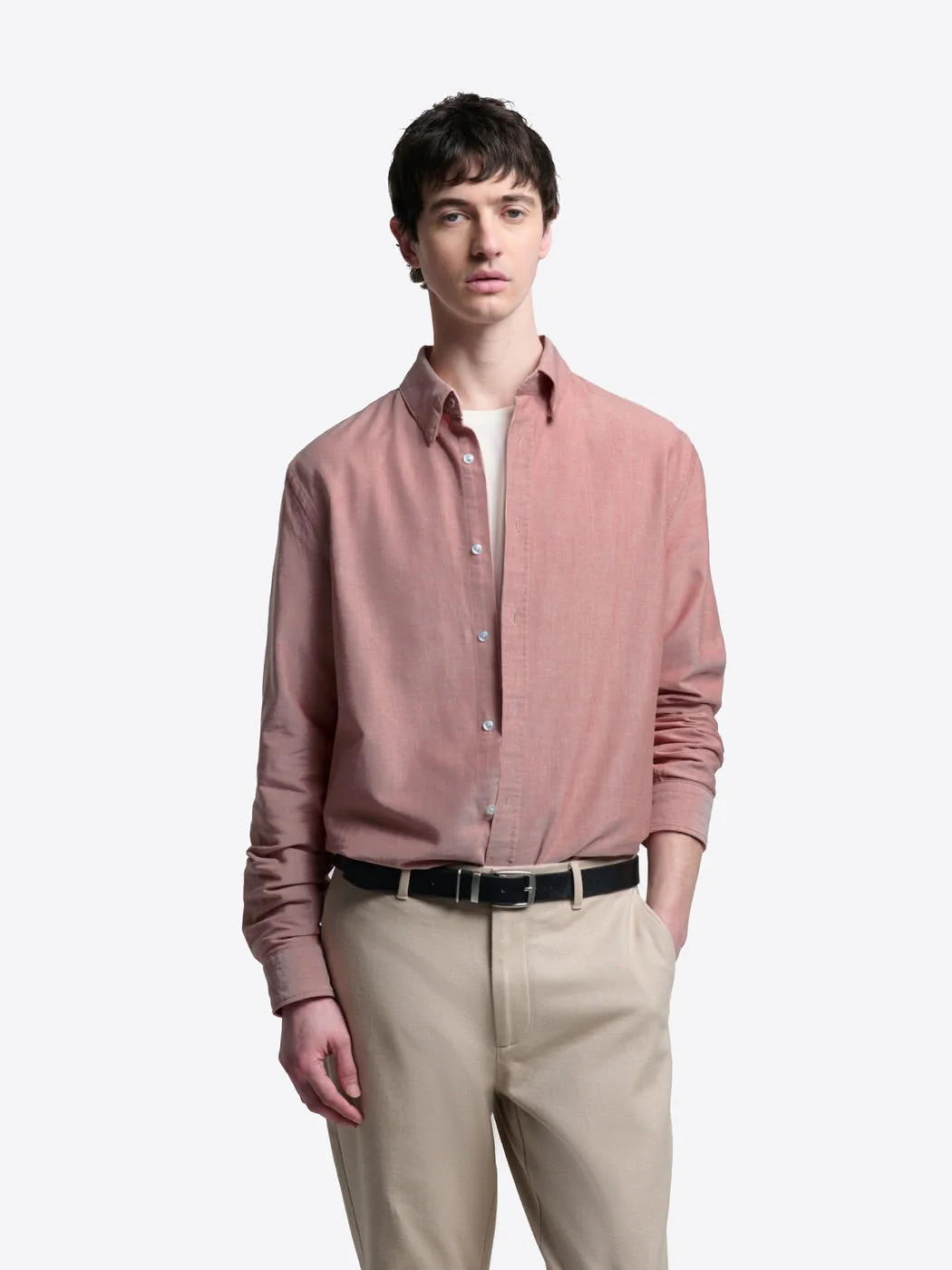 Chemise slim en coton bio unie