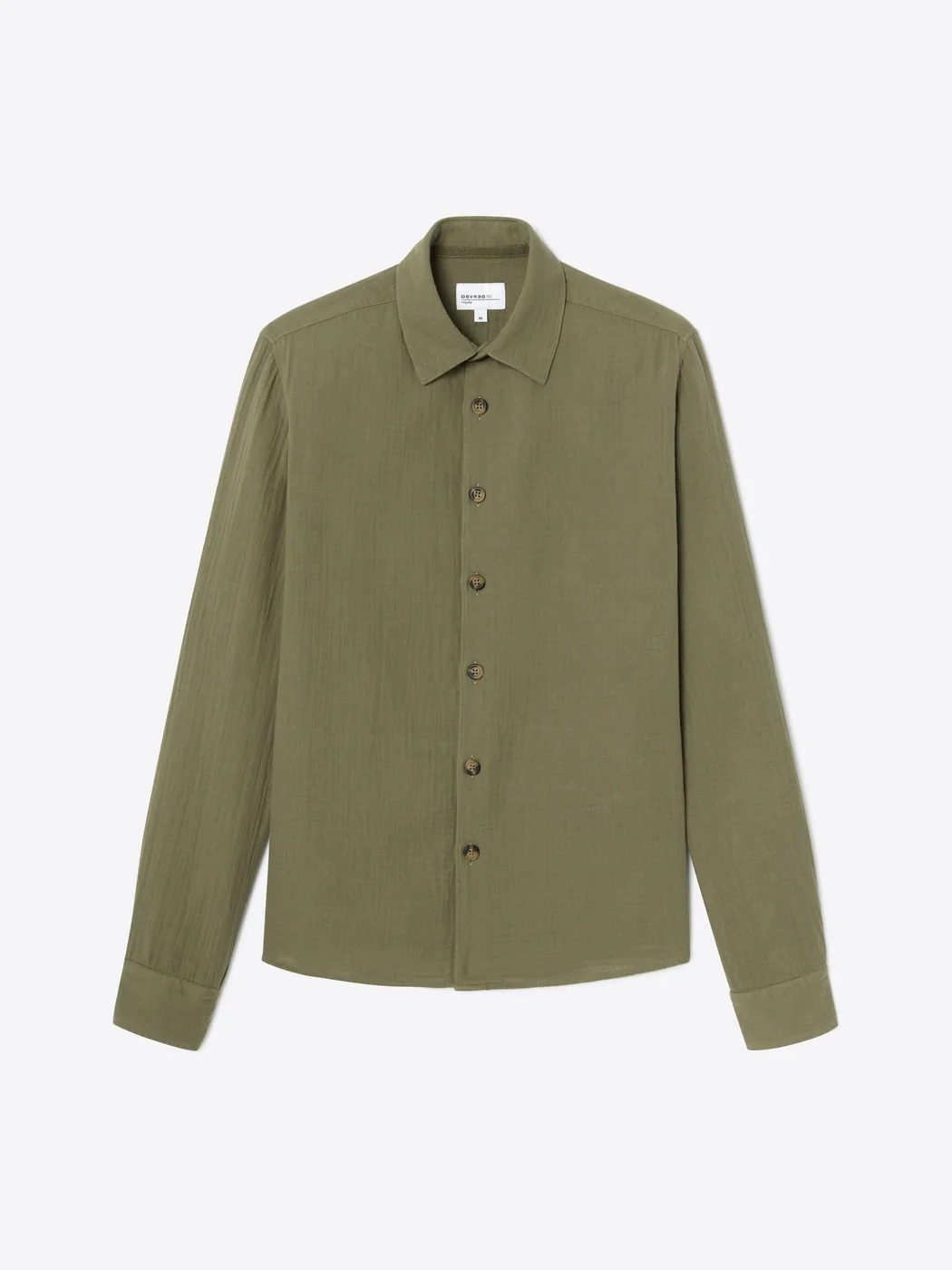 Chemise regular en gaze de coton unie