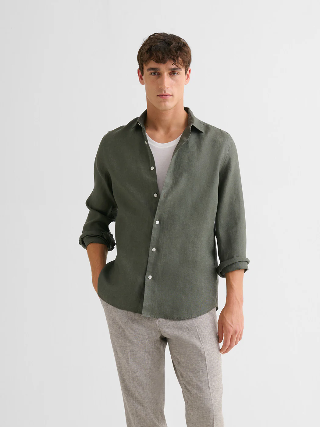 Chemise slim en lin