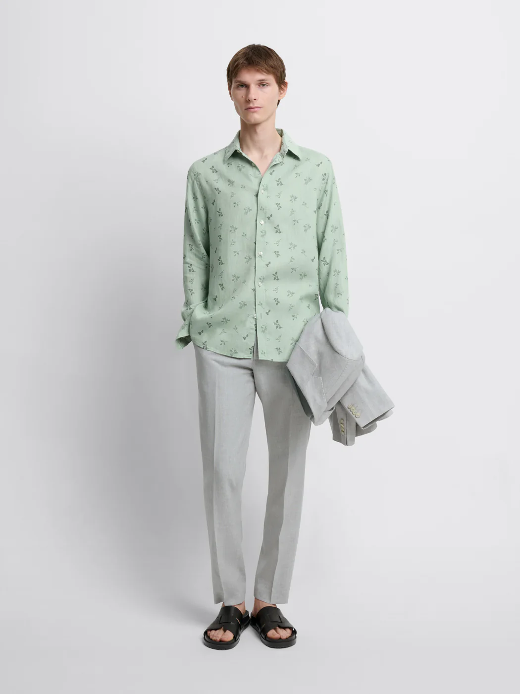 Chemise slim en lin fleurie - Image 3