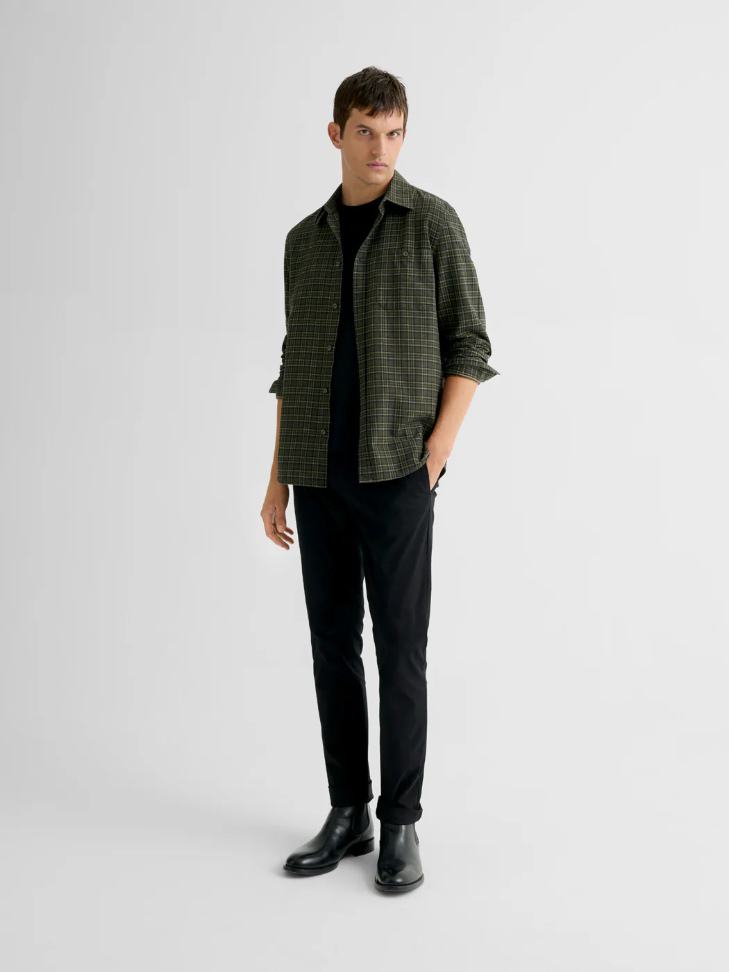 Chemise slim en coton Ă carreaux - Image 4