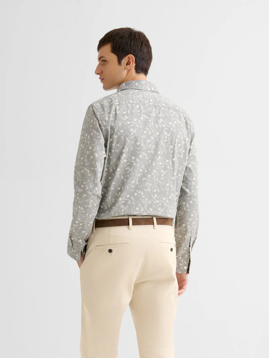 Chemise slim en coton fleurie - Image 2