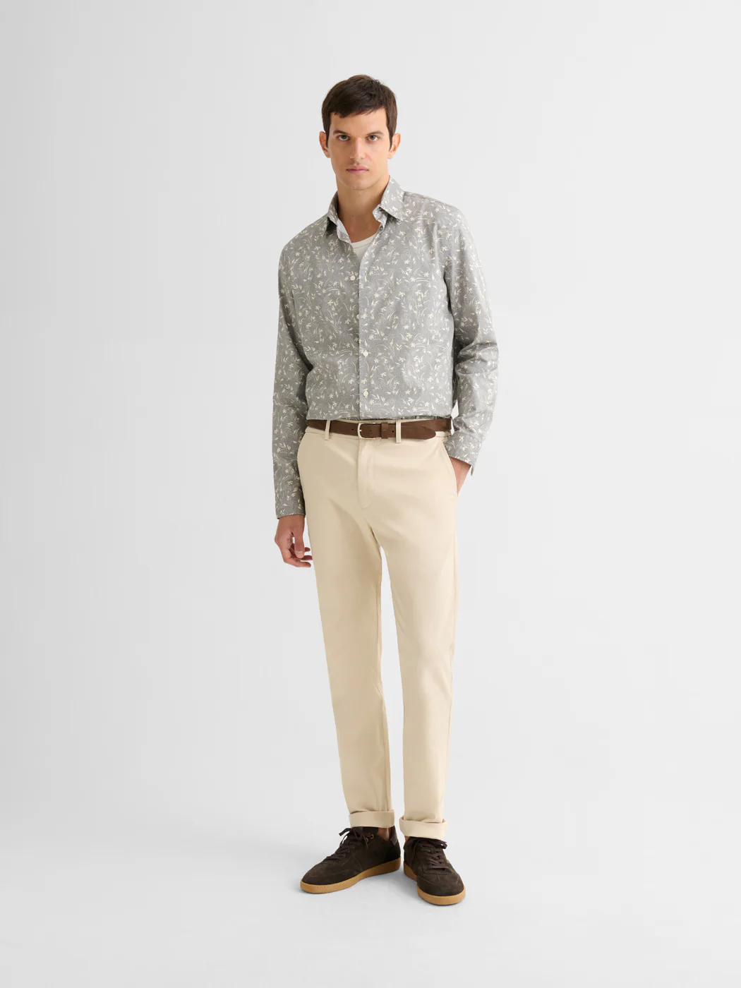 Chemise slim en coton fleurie - Image 4