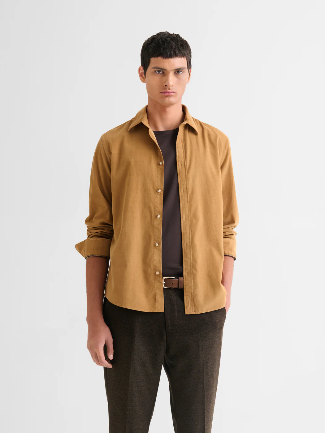 Chemise slim en velours