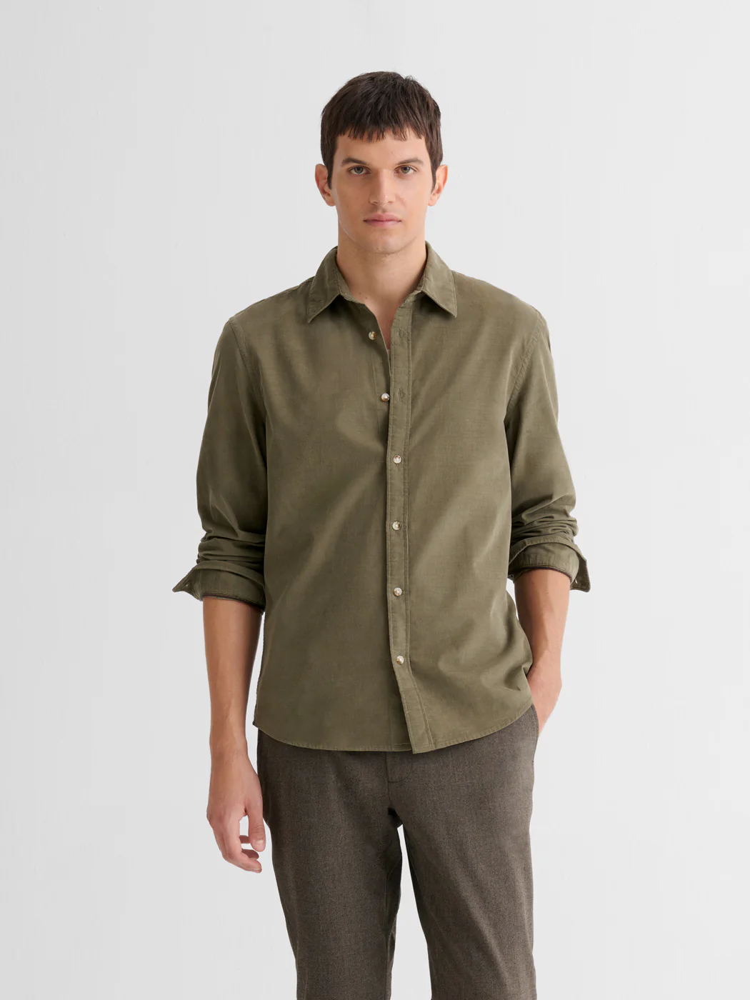Chemise slim en velours
