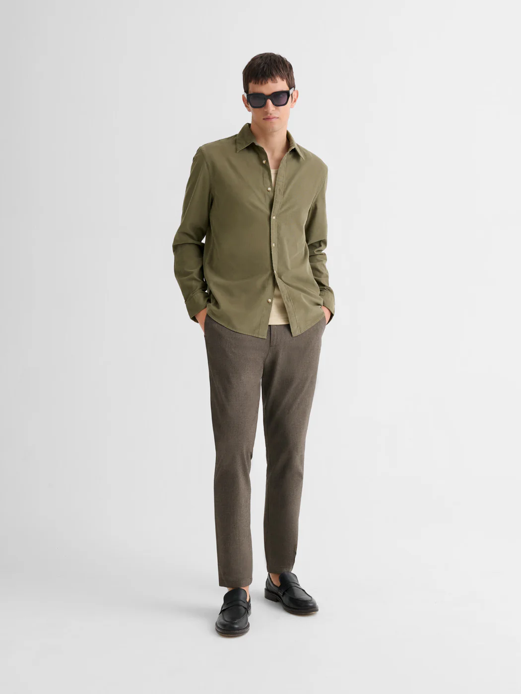 Chemise slim en velours - Image 4