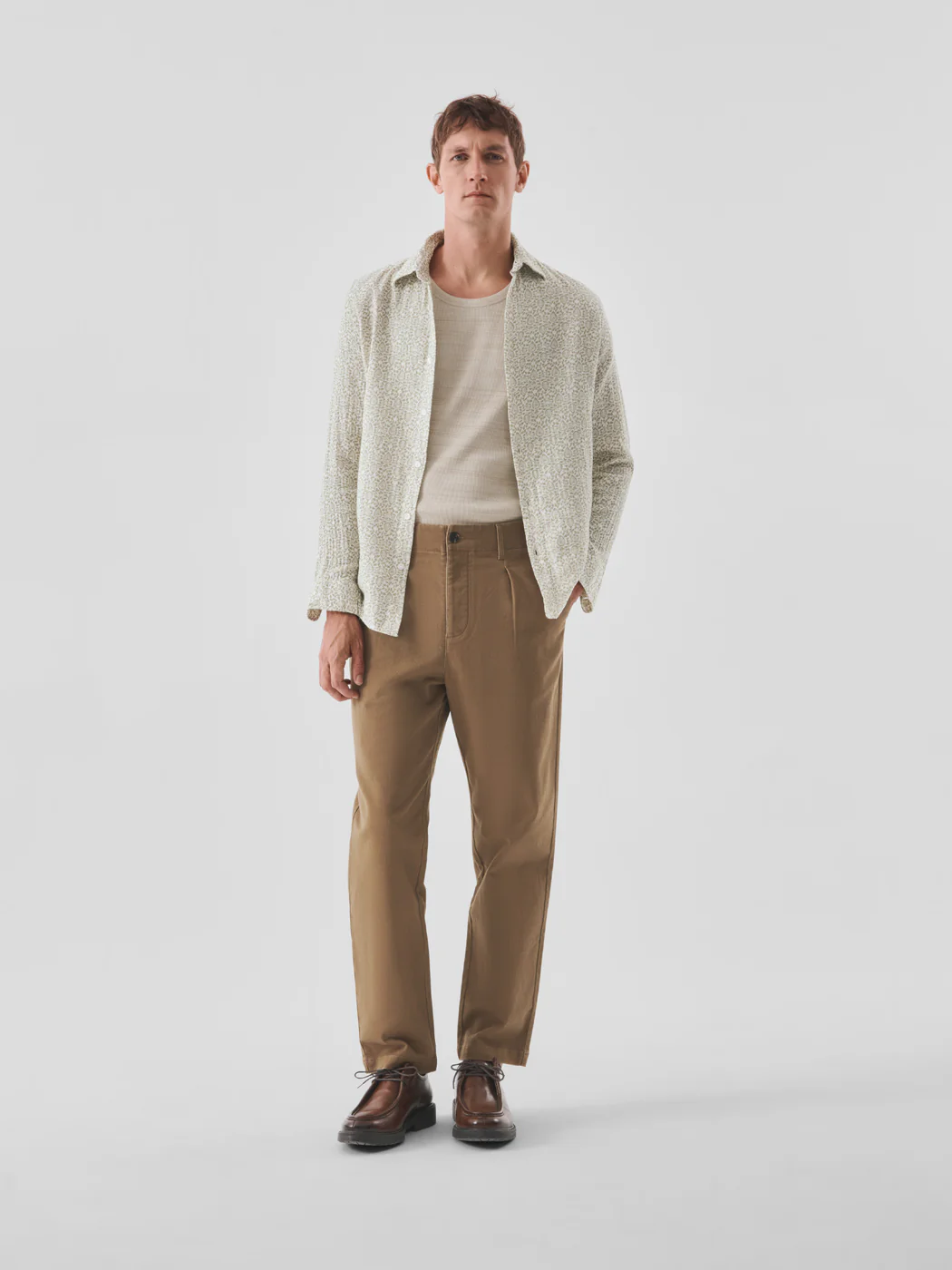 Chemise slim en coton à motif - Image 4