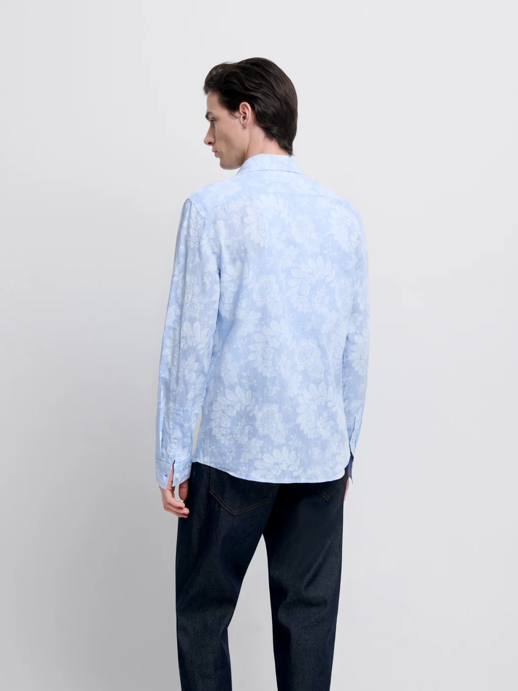 Chemise slim en lin fleurie - Image 2