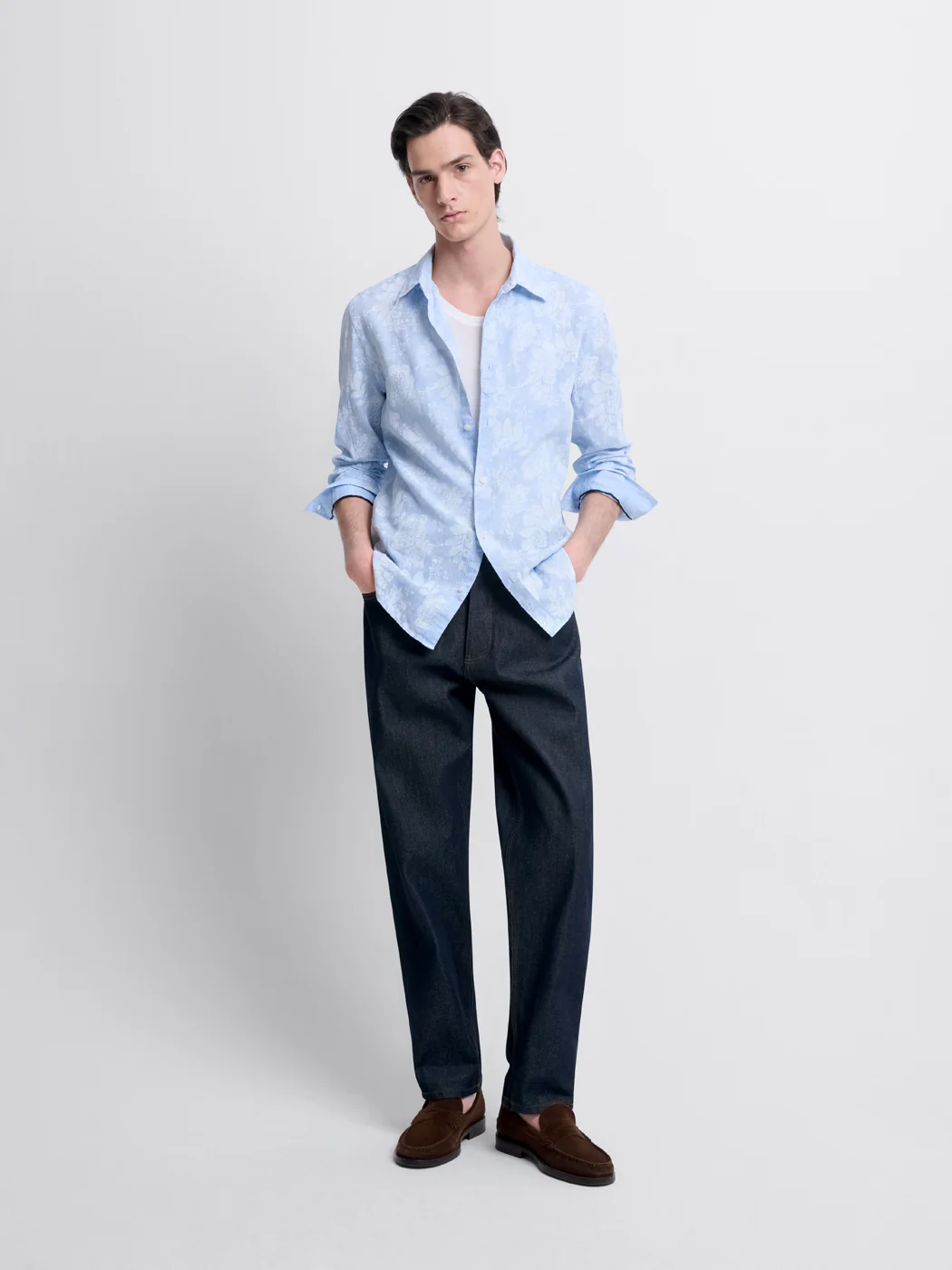Chemise slim en lin fleurie - Image 4
