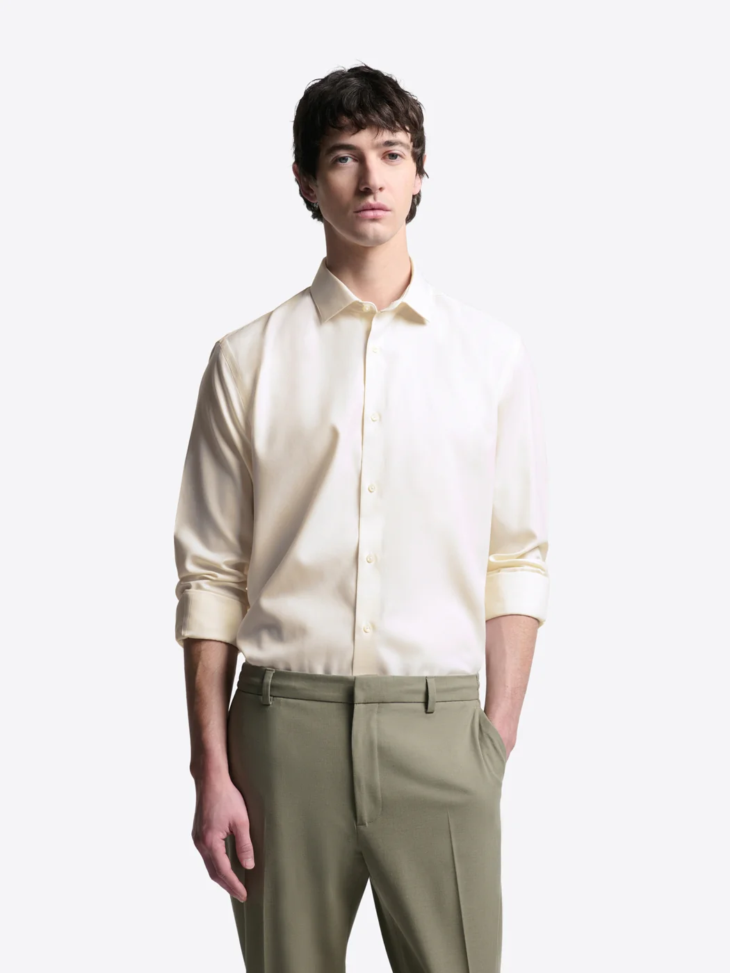 Chemise slim double retors unie