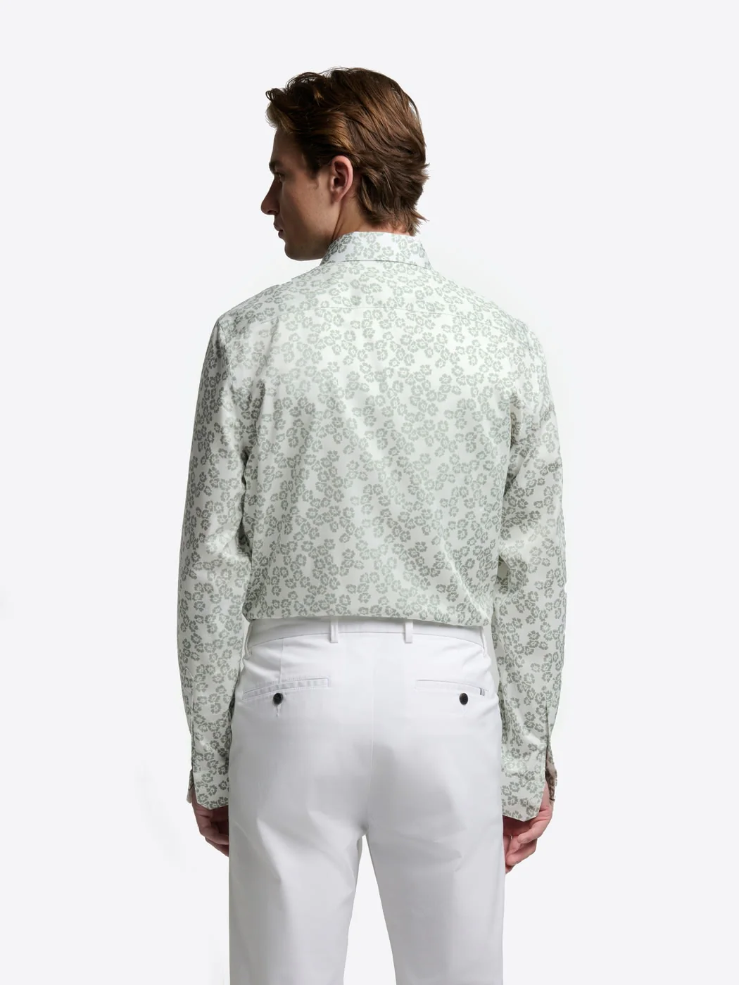 Chemise slim fleurie en coton - Image 2