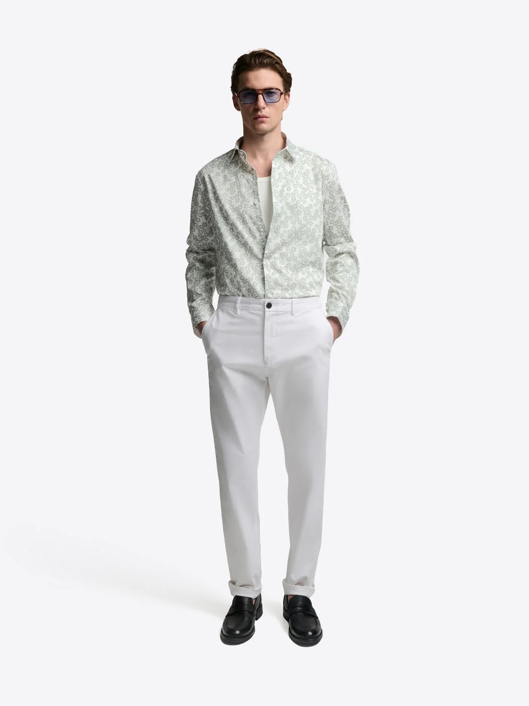 Chemise slim fleurie en coton - Image 4