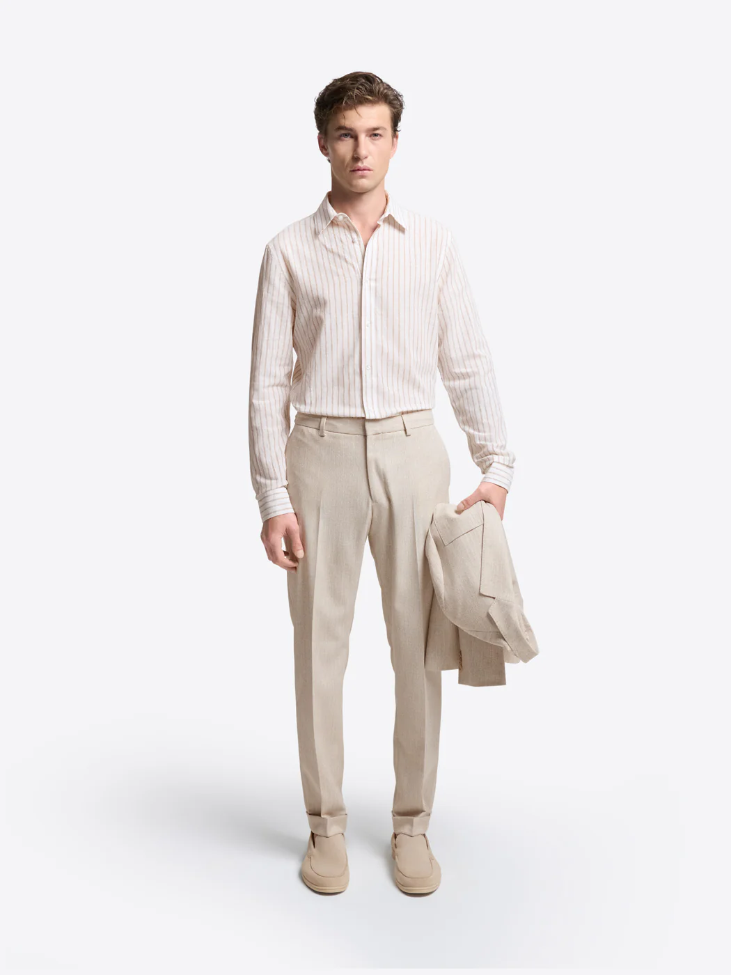 Chemise slim rayée en coton lin - Image 4