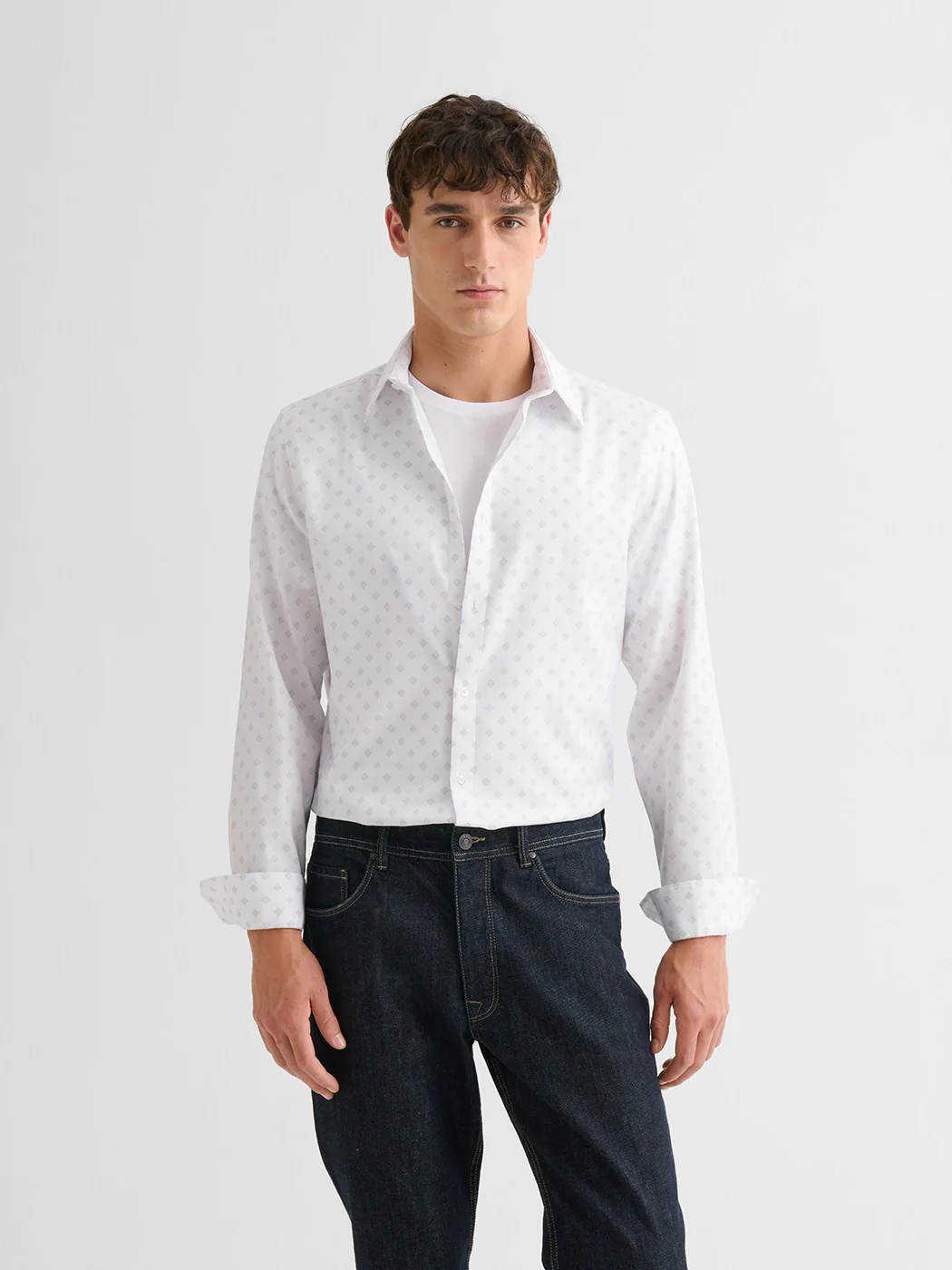 Chemise extraslim sans repassage à motif