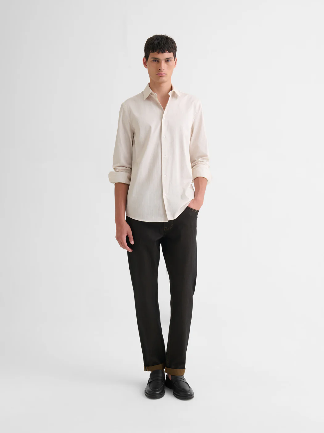 Chemise slim en coton à motif - Image 4