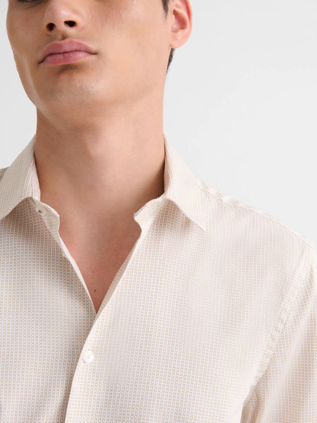 Chemise slim en coton à motif - Image 5
