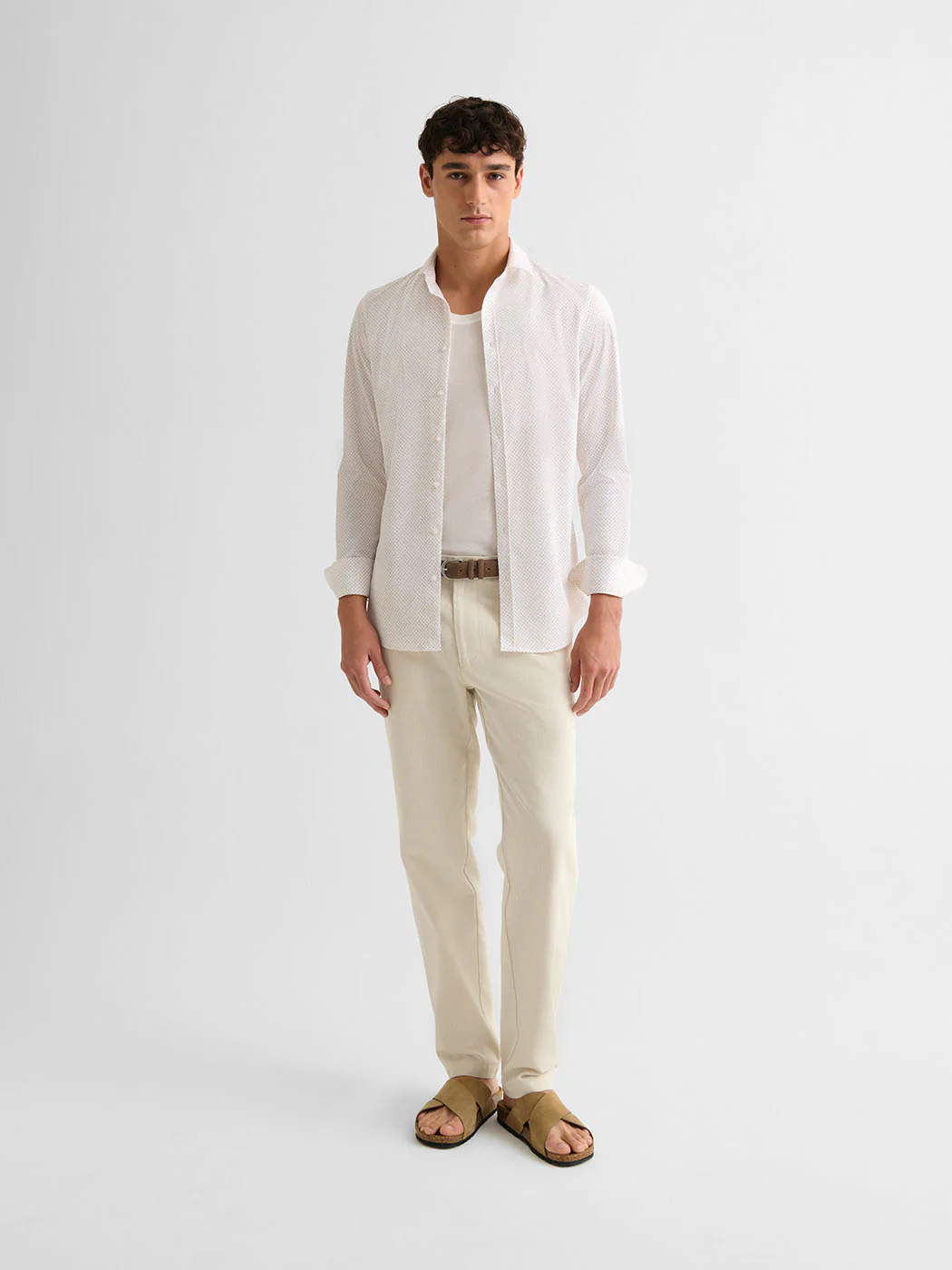 Chemise extraslim tissu traveler Ă motif - Image 4